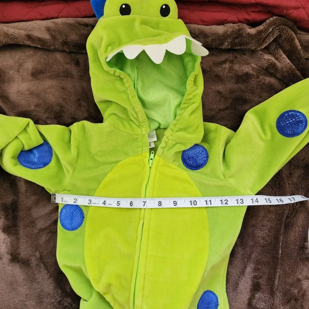 Toys R Us Miniwear Halloween Costume Green Dinosaur Blue Polka Dot Faux